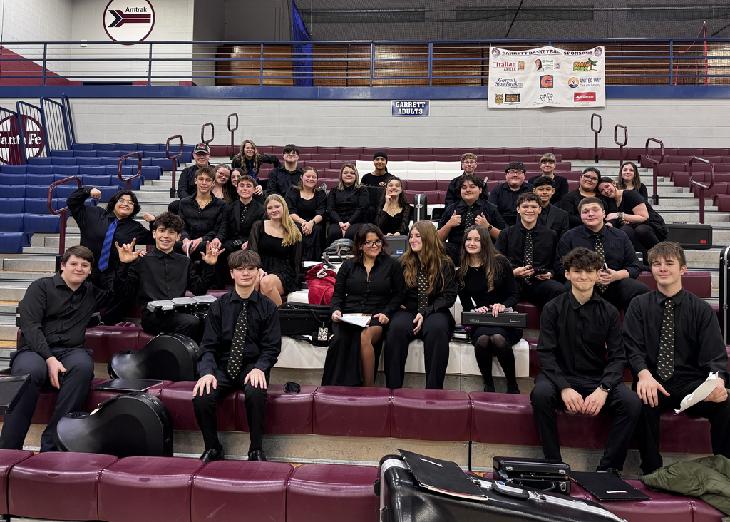 Group of students on bleachers