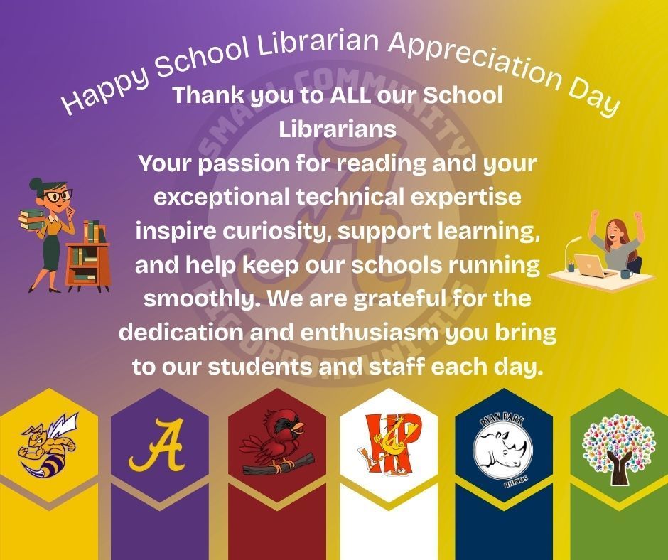 Your passion for reading and your exceptional technical expertise inspire curiosity, support learning, and help keep our schools running smoothly. We are grateful for the dedication and enthusiasm you bring to our students and staff each day.