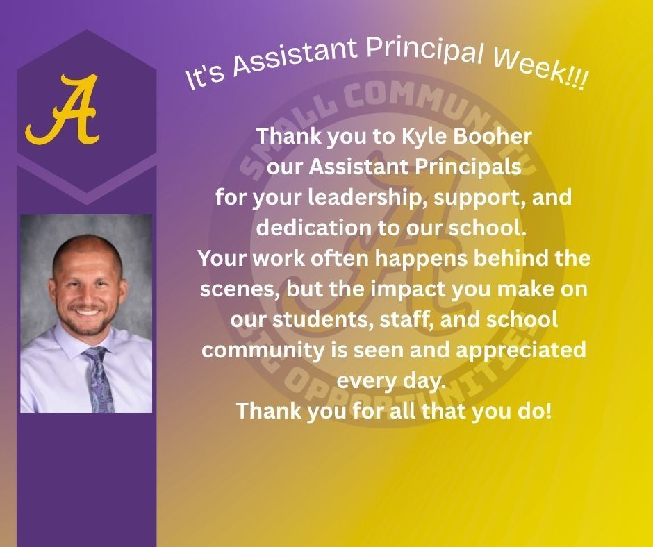 Thank you to our K–12 Assistant Principals for your leadership, support, and dedication to our schools. Your work often happens behind the scenes, but the impact you make on our students, staff, and school community is seen and appreciated every day.  Thank you for all that you do!