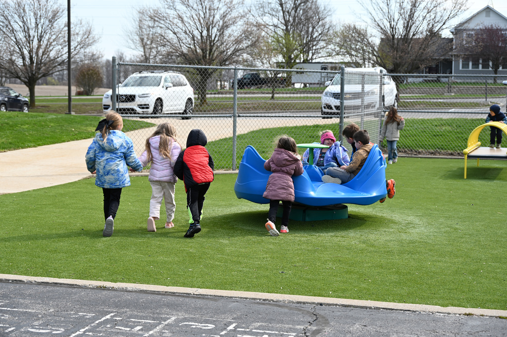 children on a playground.