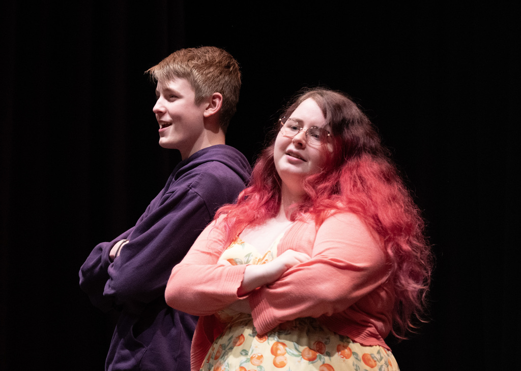 girl and boy back to back