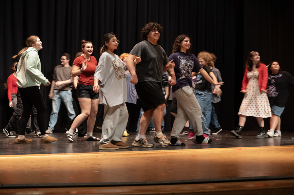 large group of people dancing