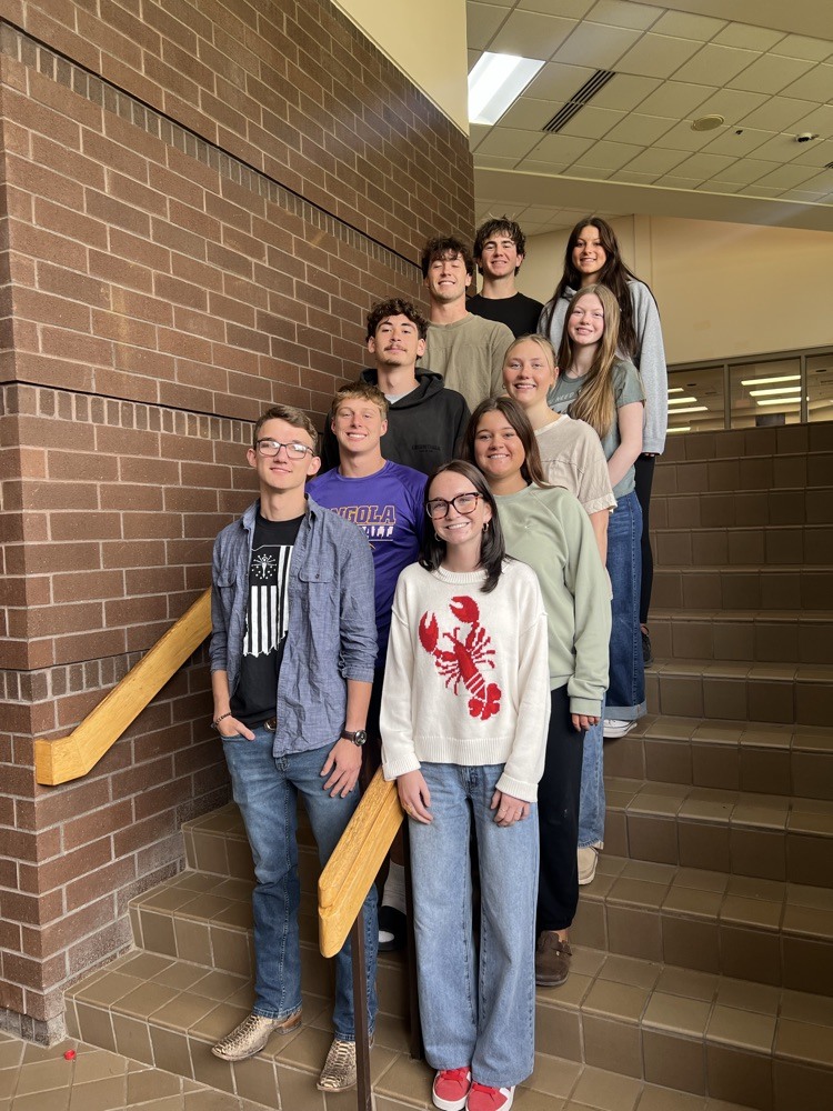 From top left to right: Landon Leach, Savannah Bixler, Alex Thomas, Madelyn Conrad, Maxwell Tynan, Harper Long, Dallas Davidson, Gracie Eastom, Aiden Fredrick, Sadie Schneider