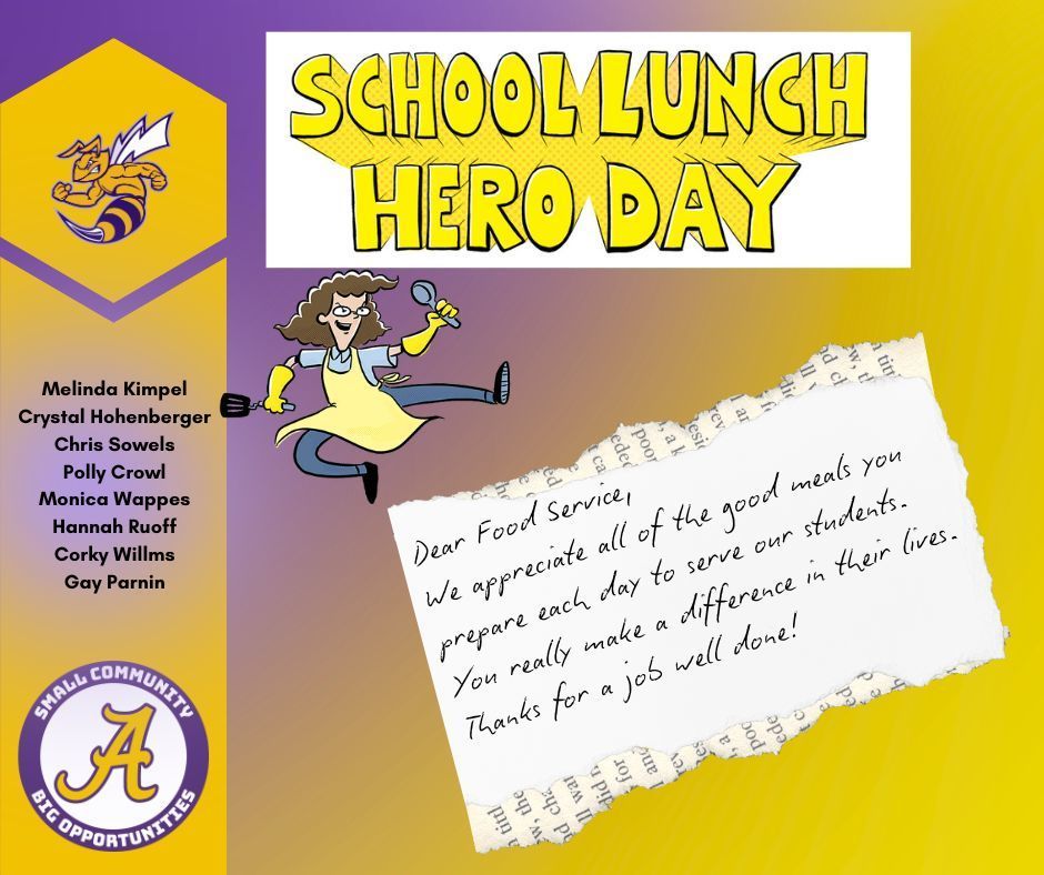 School Lunch Hero Day, Thank you Food Service