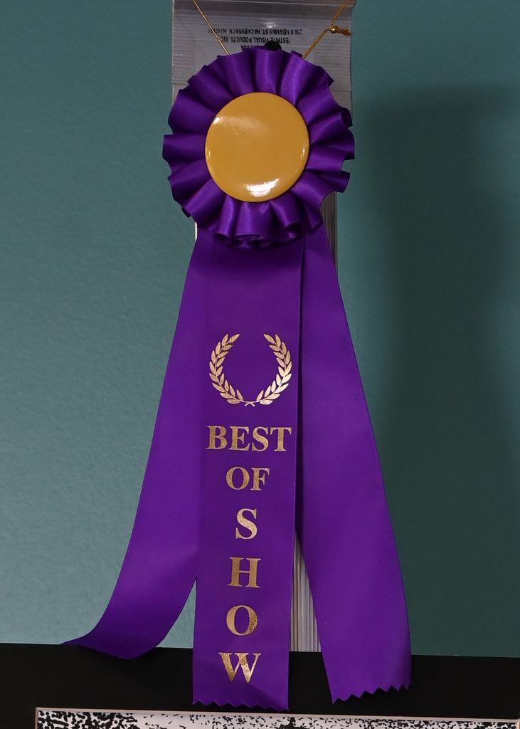 Best of show purple ribbon