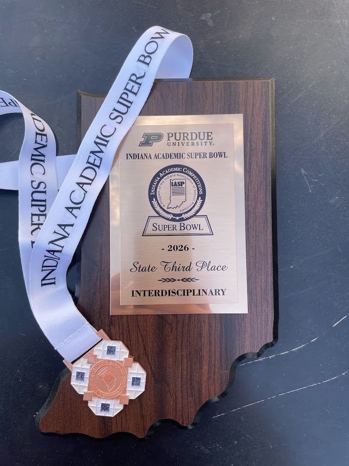A placque for 3rd place in Indiana Academic super bowl, Interdisciplinary