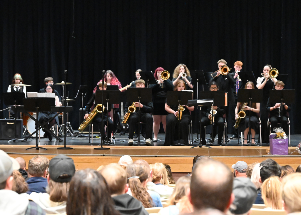 high school jazz band on stage