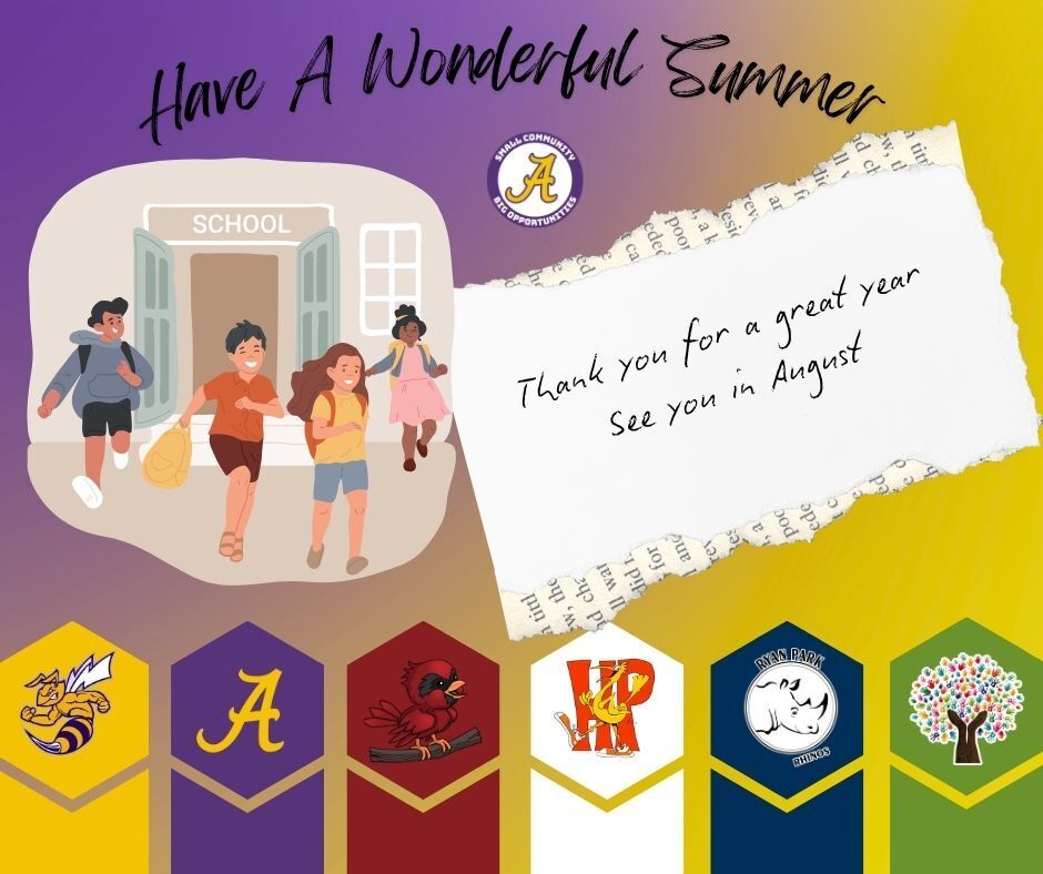 Have a wonderful Summer , thank you for a great year see you in August