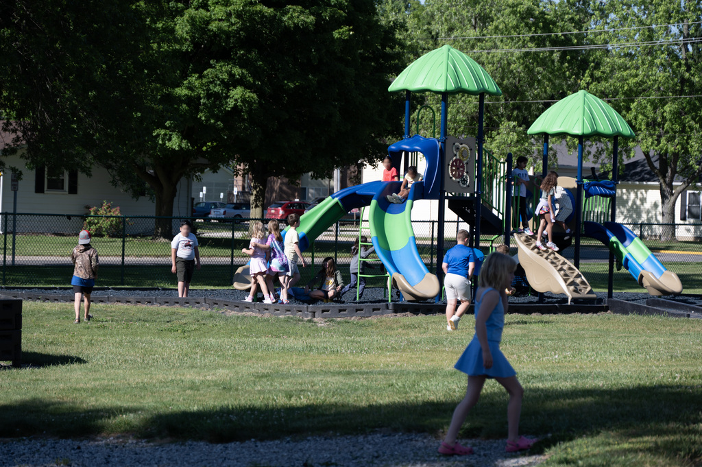 a playground with children playin