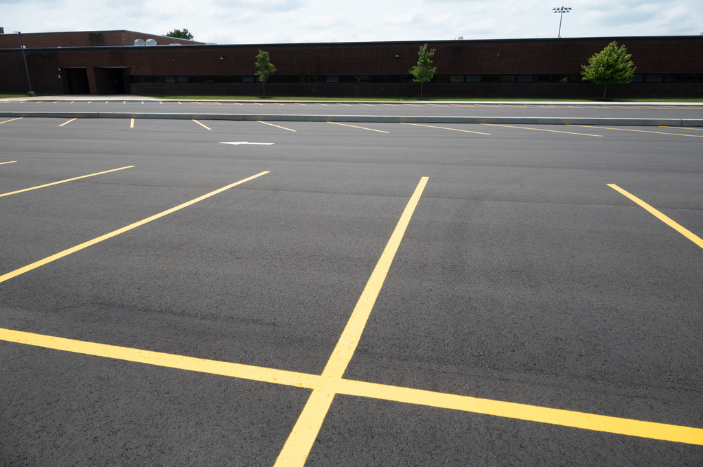 lines of a parking lot