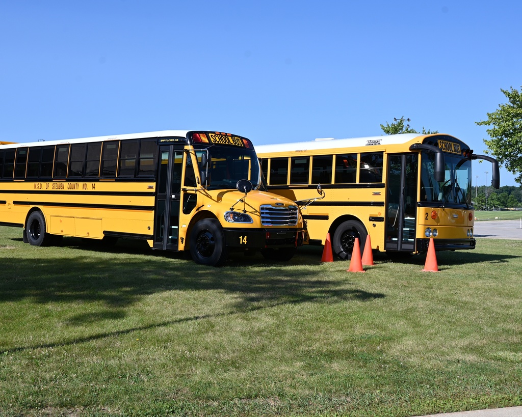 two school busses