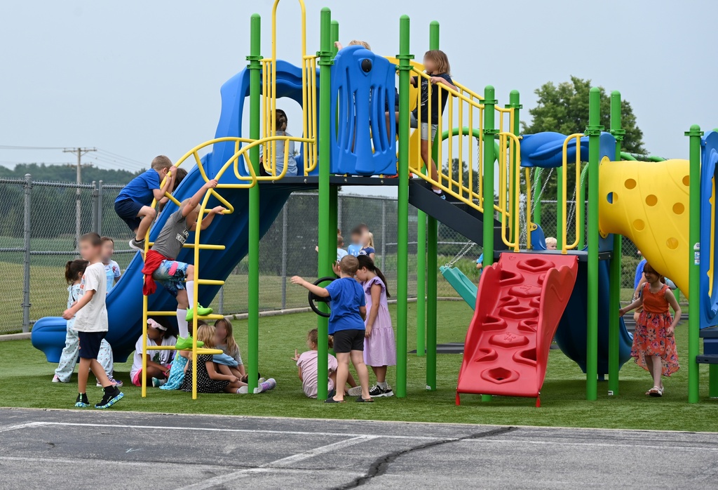 Children playing on a playground