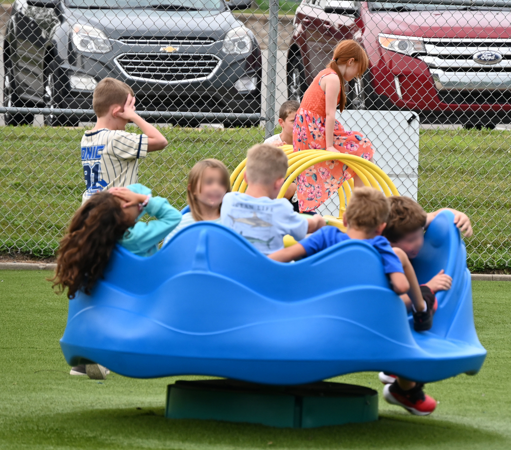 Children playing on a playground