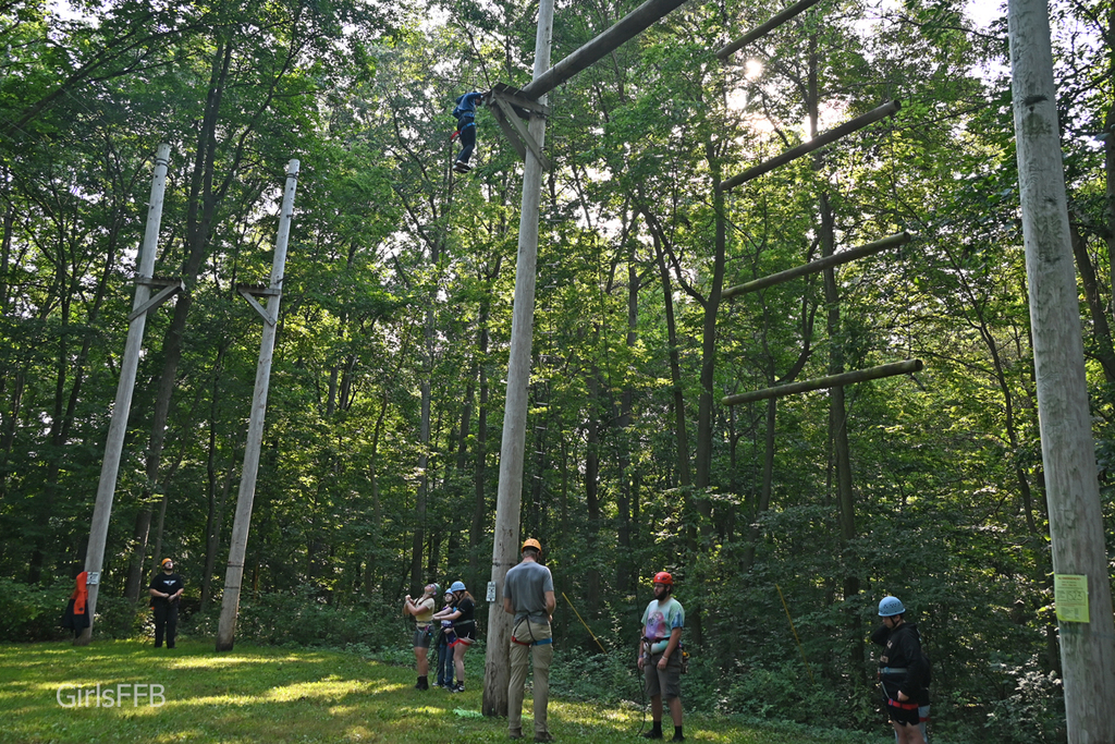 climbing equipment being used by a group