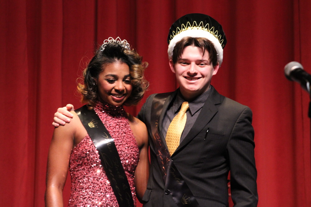 Junior Saniyah Hunter and senior C.J Kerr win the Mr. and Miss Black and Gold Pageant