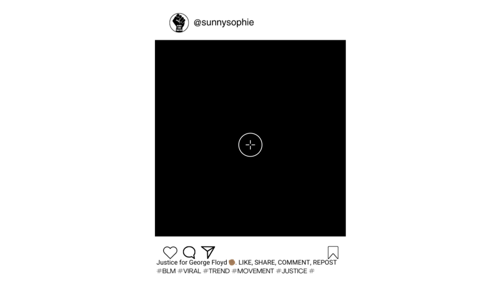 A fake instagram post of and example of slacktivism