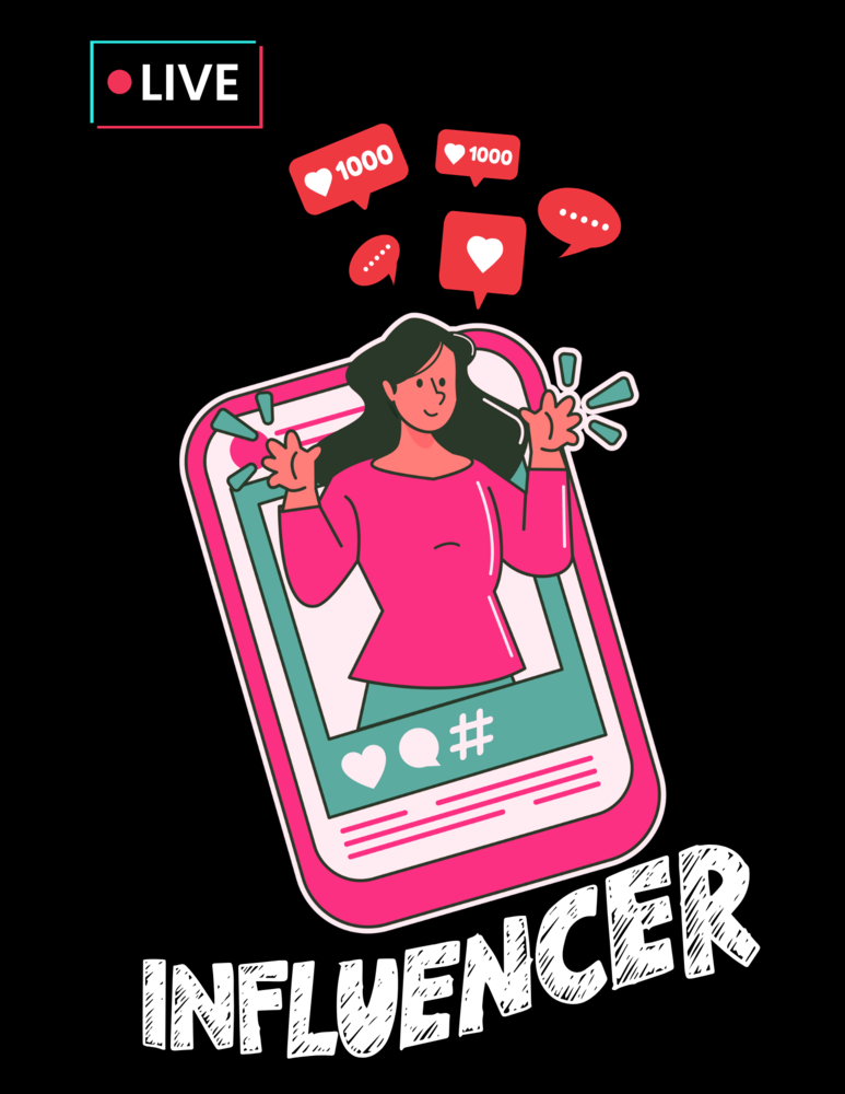 Art by Katia Fokam of social media post coming to life