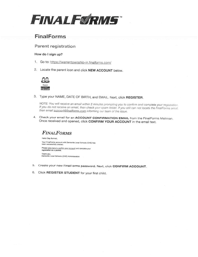 sports forms