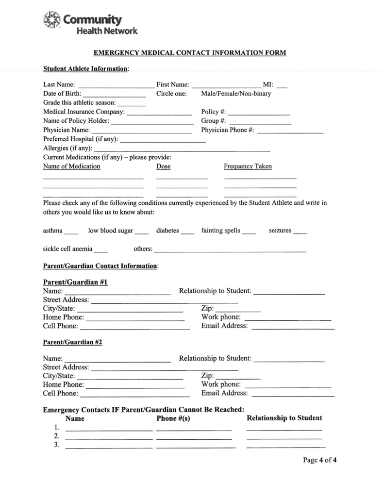 sports forms