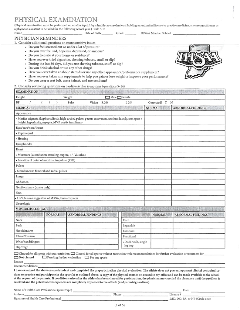 sports forms