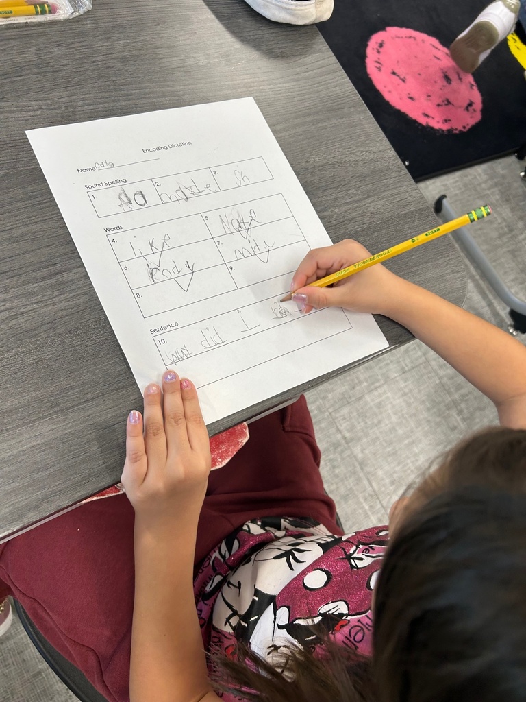 Students working on sentence dictation.