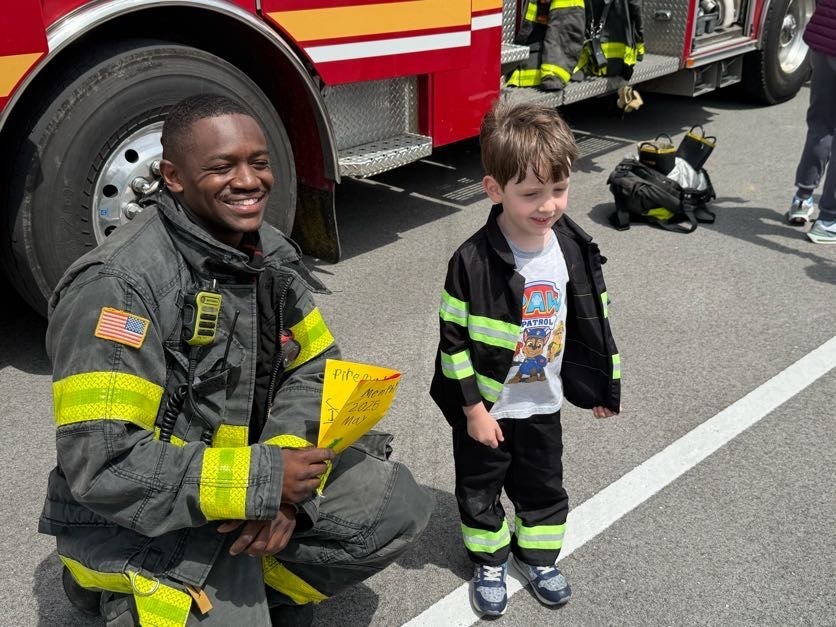 Fireman and kid