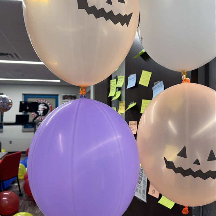 Balloons in Mr. Butler’s office.