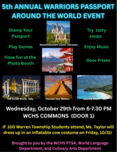 5th Annual Warriors Passport Around the World Event!