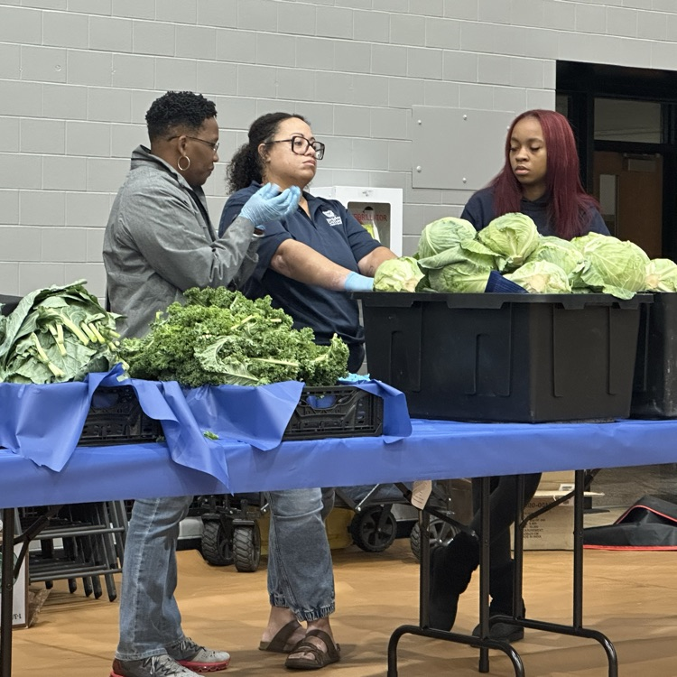 people handing out food