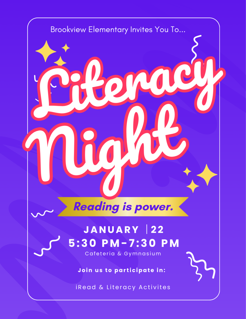 Literacy Night - Tomorrow, January 22nd