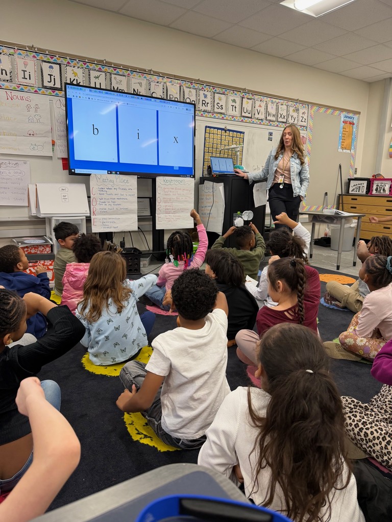 1st grade students decoding CVC words and then telling if it is real or nonsense.