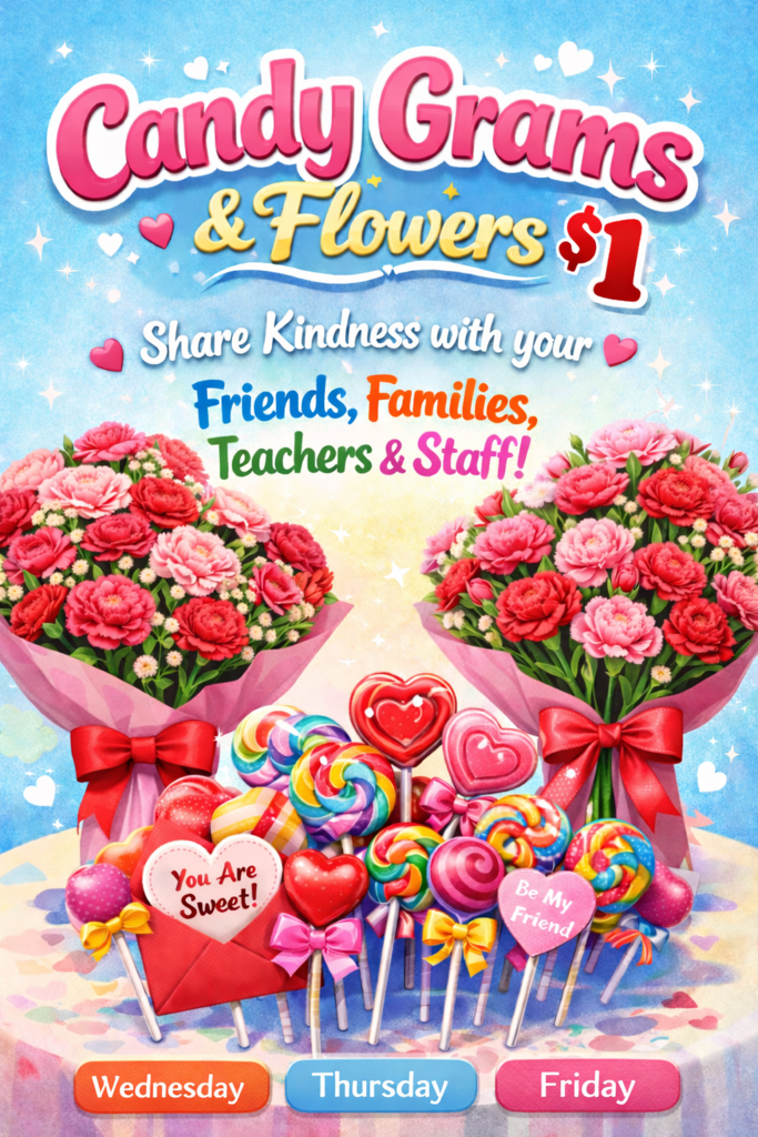 Students may share kindness with their friends, families, teachers & staff! 