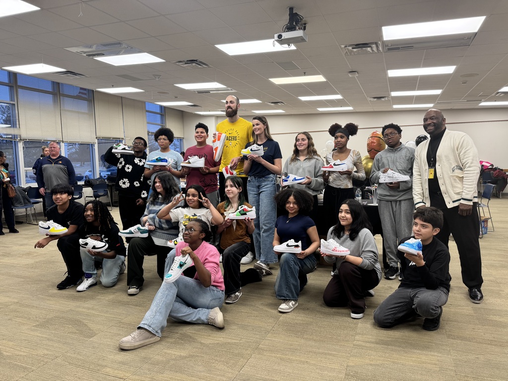 Thank you to the Pacers and WAEF for this wonderful opportunity. A select group of students were chosen by Mrs. Carson to participate.  Thank you Lindsay Huff and  Husband, Pacer Player Jay Huff , for walking through the process and participating in the designing.