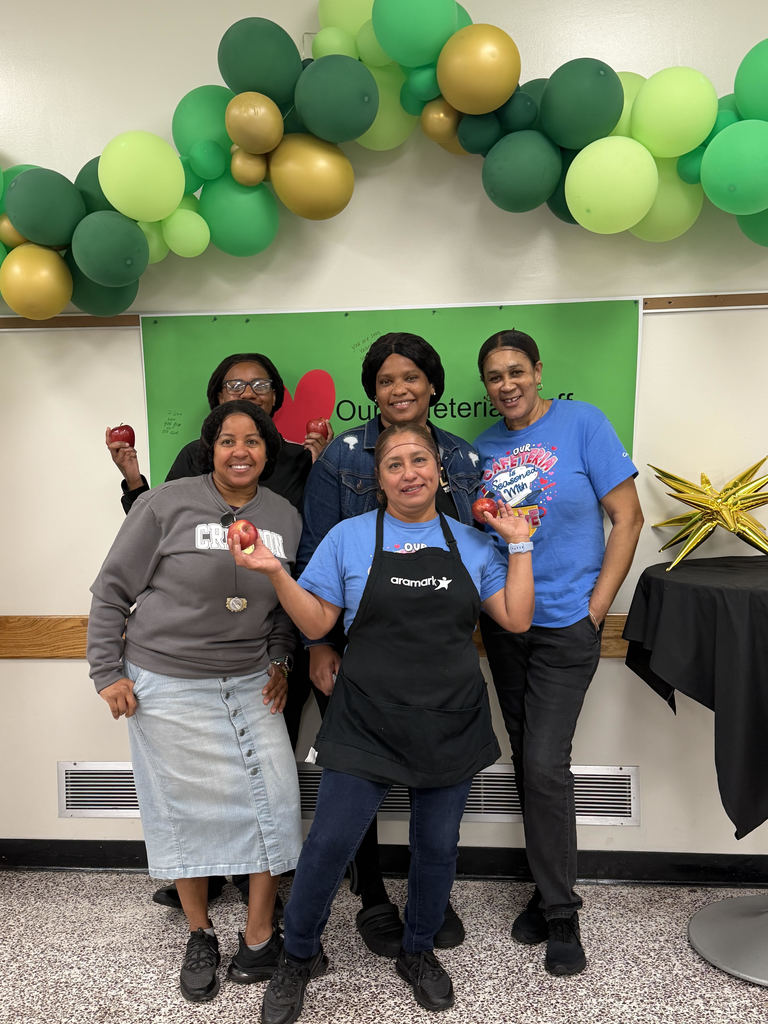 Olga and some of the Cafeteria workers. Where are April, Kim and Tiffany?