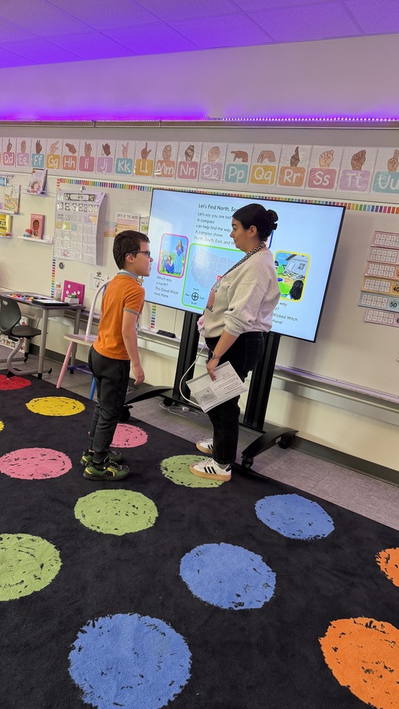 Students in our Functional Academics class are learning about directions and finding locations on a map.