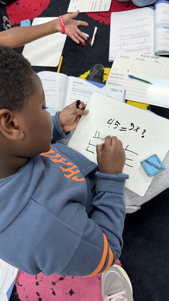 4th grade students using pictures to solve multiplication problems.