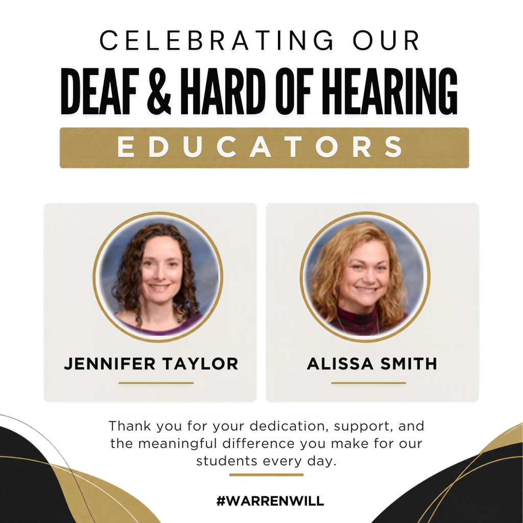 At Warren Township, we're proud to offer programs and services that support the unique needs of our learners! 🖤💛  Our Deaf and Hard of Hearing educators help create inclusive learning experiences where students can grow, learn, and thrive. #WarrenWill