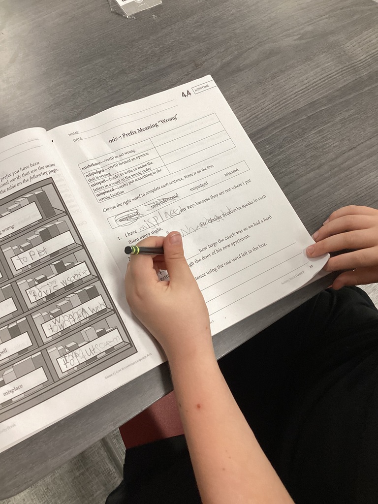 3rd grade students working on morphology