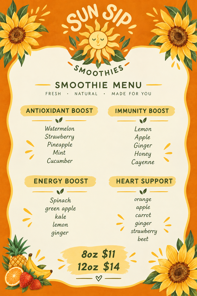 A'rayah's menu