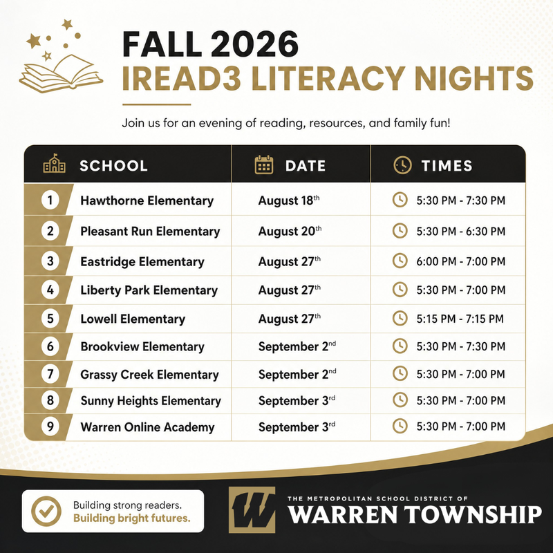 fall iread3 literacy nights