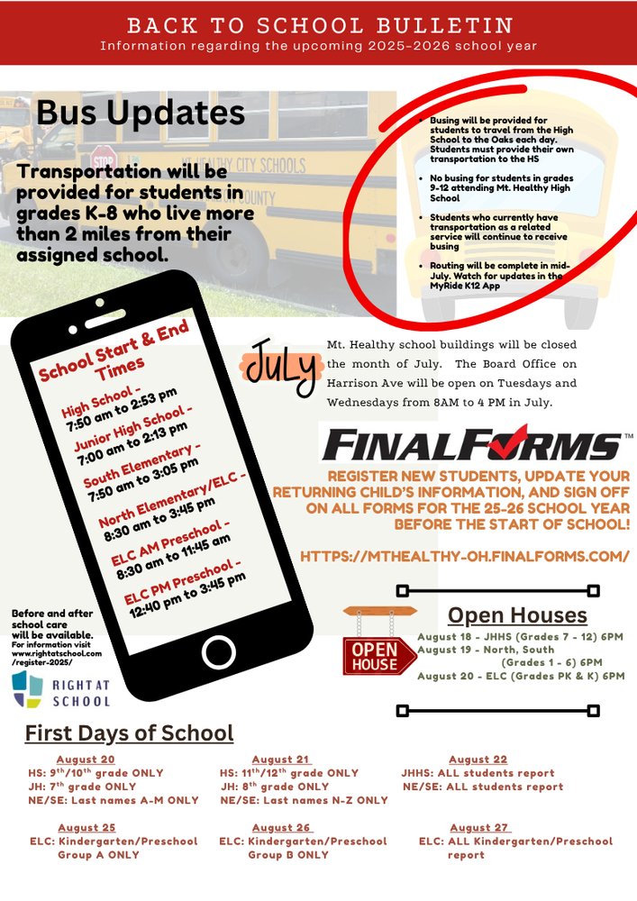 Back to School Bulletin