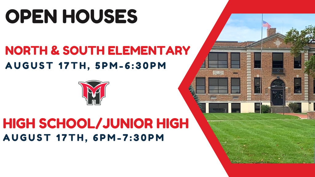Dates and times for the open houses