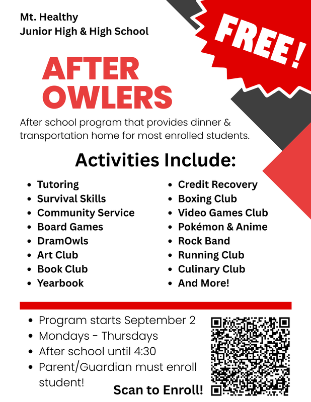 After Owlers sign up flyer