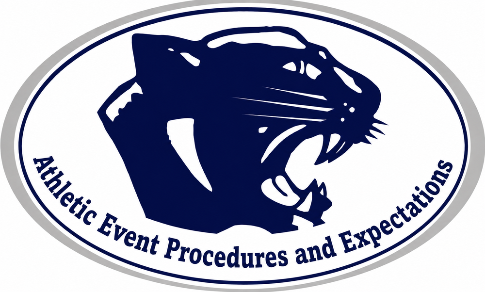 Panther Logo with Athletic Events and Procedures Text