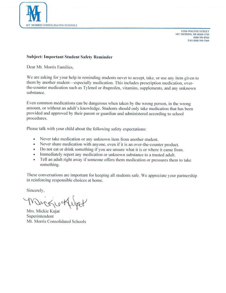 Letter from the Superintendent