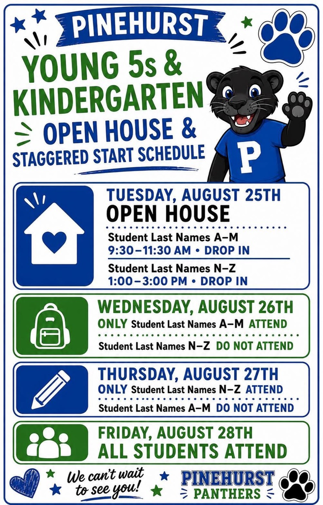 young 5s and kindergarten open house and staggered start information
