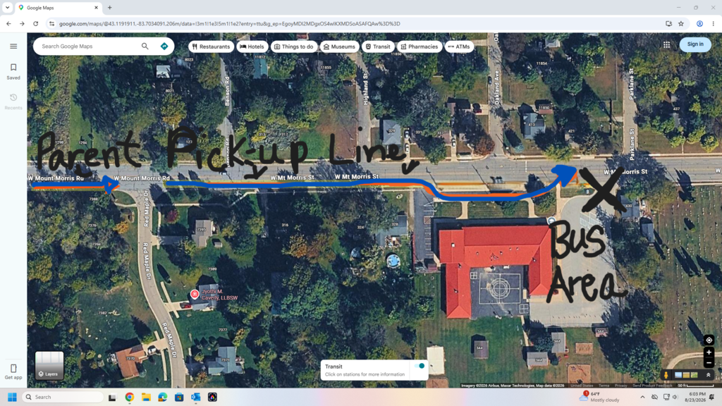 Montague Parent Pickup Diagram