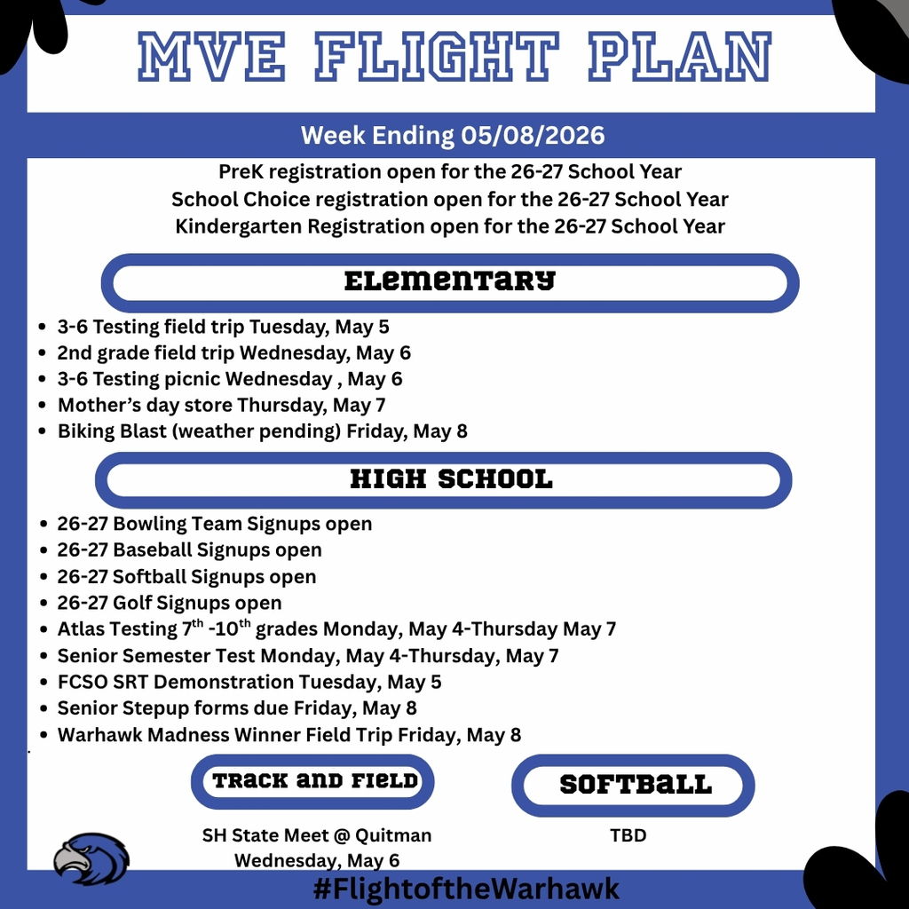 Flight Plan week ending 05/08/26 