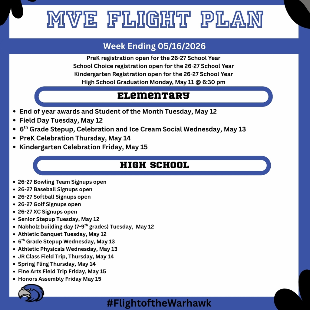 flight plan week ending 05/16/26