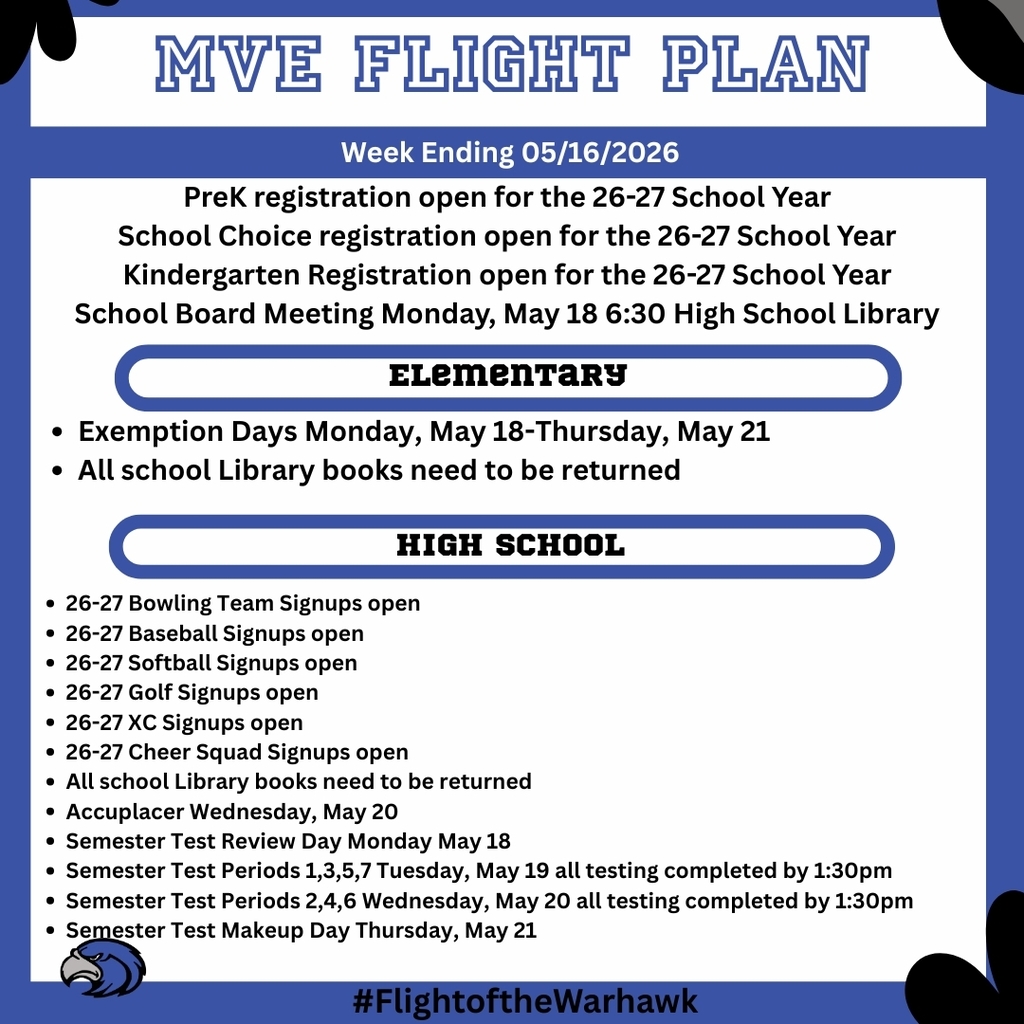 flight plan week ending 05/23/26